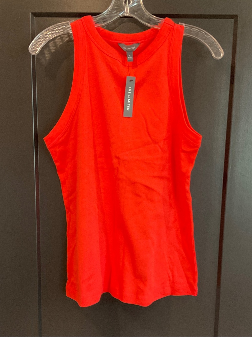 The Limited Orange Ribbed Crewneck Tank